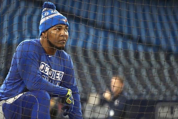 Toronto Blue Jays practice for the upcoming American League Championship Series against the Cleveland Indians